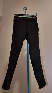 ZHU.S Women's Size S Black Skinny Track Pants Side Stripe Green White Red